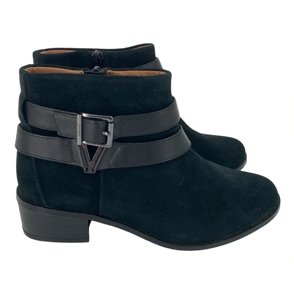 Vionic Mana Ankle Boots Womens 6 GREEN Suede Comfort Orthopedic Buckle Full Zip - Picture 2 of 12